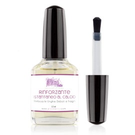 Nail Strengthener Instant Calcium Nail Polish 12ml - Professional Nail Strengthening Treatment Formula ideal for Brittle and Weak Nails - Instantly Strengthens and Improves the Structure of Nails