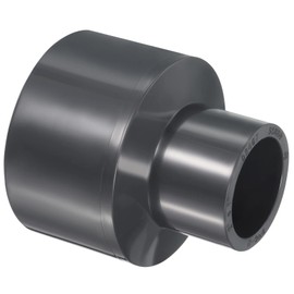 PATIKIL UPVC Reducer Pipe Fitting 60.30mm x 33.4mm Socket Schedule 80 Straight Coupling Adapter Connector Gray