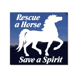 Rescue a Horse Save a Spirit Horse Trailer Vinyl Window Decal Sticker