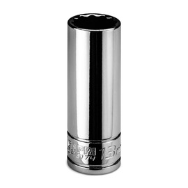 Capri Tools 13 mm Deep Socket, 1/4 in. Drive, 12-point, Metric