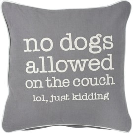 Primitives by Kathy Pillow-No Dogs, 12" x 12", Gray, White