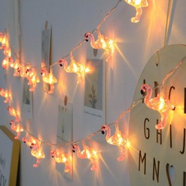 Fantasee Summer Tropical String Lights, Battery Operated Home Decor Lights LED Fairy Fantastic Lights for Bedroom Birthday Hawaiian Party Decor (Flamingo, 20LED)