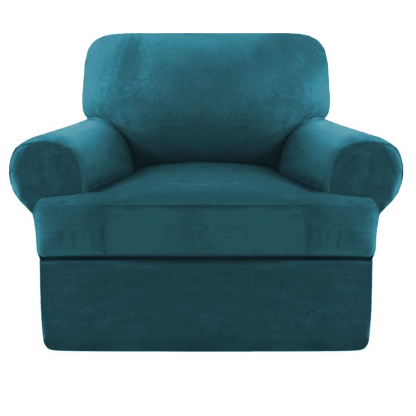 Velvet T Cushion Sofa Slipcover 2 Pieces Sofa Covers for