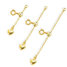 Necklace Extender Durable 14K Gold Plated Solid Brass Slider Necklace Bracelet Extenders Gold Extension Chains for Neckalces（1 2 3 inch）