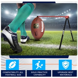 JvVuell Football Kicking Holder Tee, Metals - Field Goal Kickoff Training Practice Stand Equipment Compatible with All Football Size, Kick Goal Posts Gear Accessories for Adult & Youth