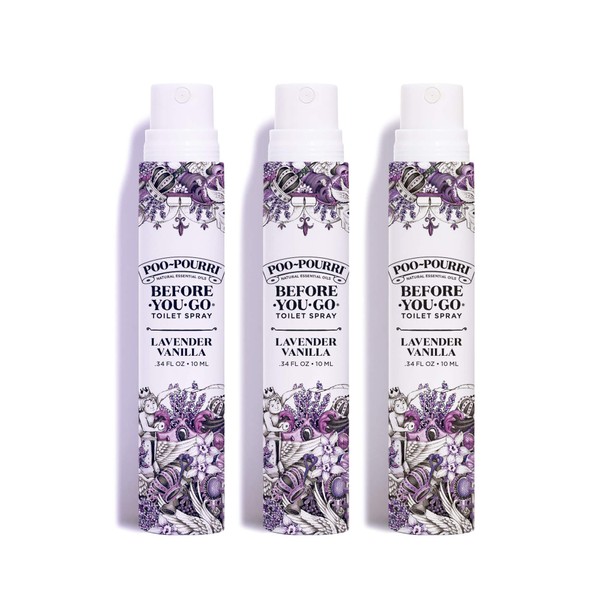 Poo-Pourri Before-You-go Toilet Spray, Lavender Vanilla Scent, 10 ml (Pack of 3)