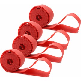 FAMEX RIDE 4Pcs Premium PVC Bike Tire Rim Tape, Bicycle Inner Tube Protection Pad, Mountain Bike Tire Liner,RED (27.5")
