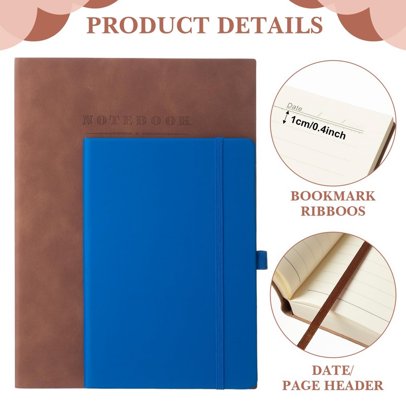 SATINIOR 5 Pack A4 Notebooks Large Journal 360 Pages Leather