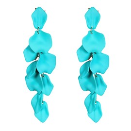 EVER FAITH Long Petal Earrings for Women Girls Acrylic Flower Petal Statement Dangle Earrings Summer Holiday Jewelry, Acrylic, No Gemstone