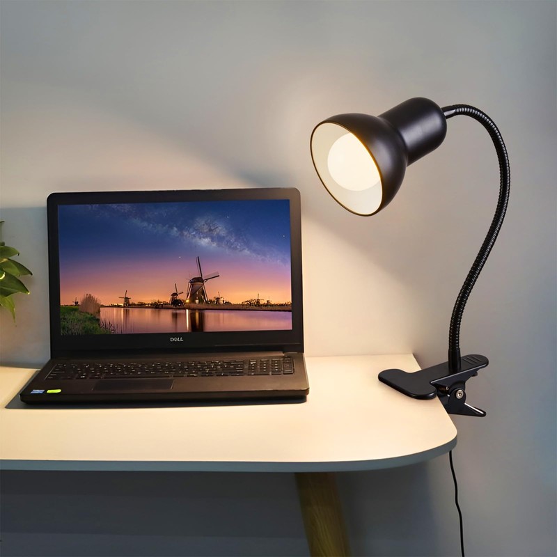 Clip on Desk Lamp, 360° Rotating Ggooseneck Lamp, Ring Light,