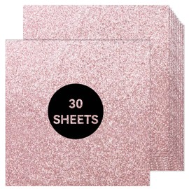 Pink Glitter Cardstock 12 x 12, Paper for Cricut, Thick Card Stock for Card Making, Scrapbooking, Craft(250Gsm 30Sheets)