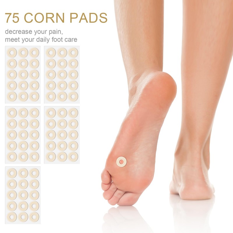 75pcs Corn Cushions, Corn Pads for Toes Latex Sponge Foot