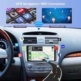 Car Radio for Toyota Camry 2006 2007 2008 2009 2010 2011, Rimoody Android 13 Car Stereo 9 Inch Touch Screen with GPS Navigation Bluetooth FM/RDS WiFi Mirror Link Backup Camera