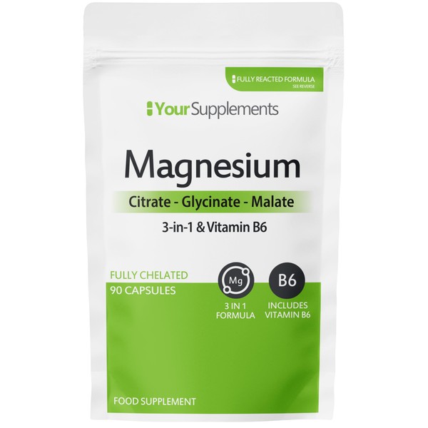 Magnesium Glycinate 3in1 by Your Supplements | UK Made |