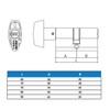 Tesa Assa Abloy T65B3060N, Security Cylinder, T60, Long Level, Key-Button,