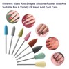 siyuwuro 8Pcs Silicone Pear Shape Rubber Nail Drill Bit With