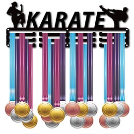 CREATCABIN Medal Holder Karate Athlete Sport Medals Display Stand Wall Mount Hanger Decor Holders for Runners for Home Badge Storage 3 Rung Medalist Running Gymnastics Over 60 Medals Games