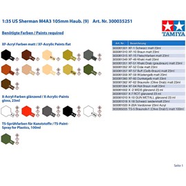Tamiya 1:35 Modello M4A3 Sherman 105mm Howitzer [Importato dal Giappone]