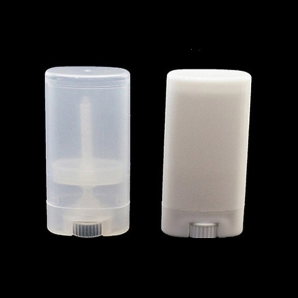 15ml leer Oval Deodorant Container Lip Balm Tubes Lip Gloss Container Halter mit Caps Pack à 10 Stk (weiß)