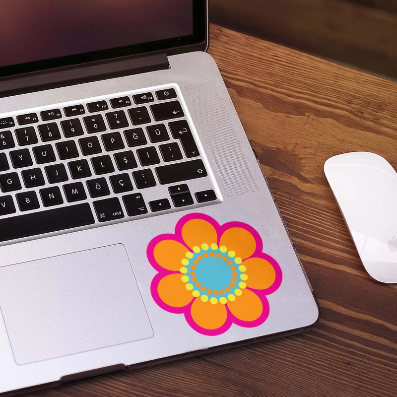 Retro Planet Mod Flower 60s Style Die Cut Vinyl Sticker