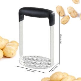 Potato Masher, LCCOWO Stainless Steel Potatoes Masher Kitchen Tool, Mashed Potatos Masher with PP Handle, Great for Potato, Guacamole, Fruits, Avocado, Bean and More, Dishwasher Safe