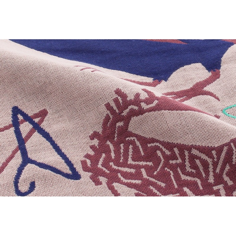 Kusubashi Ori Mon A-65933-86-BE Morita MiW Gauze Handkerchief, Crow, Beige,