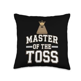 Cornhole Players Backyard Games Bean Bag Toss Tournament Fun Throw Pillow