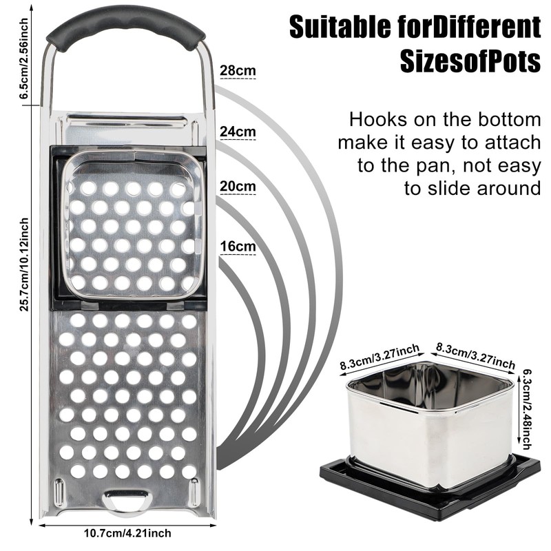 Premium Grade Stainless Steel Spaetzle Maker with Comfort Grip Handle,