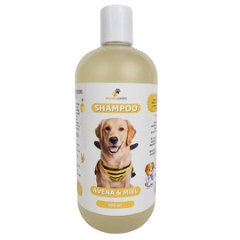 Mundo Lomito Shampoo para Perros Avena y Miel Natural con Extractos de Miel y Avena Cuida la Piel Sensible Realza el Brillo (480 Ml)