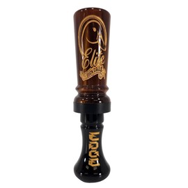 Elite Duck Calls Acrylic Duck Call - Cache Series for Mallard, Wood Duck, Teal, Gadwall & Pintail - Single Reed or Double Reed Hunting Calls (The Edge - Double Reed, Brown Pearl/Black)