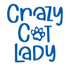 Transparent Decal Stickers of Crazy Cat (Azure Blue) Premium Waterproof Vinyl Decal Stickers for Laptop Phone Accessory Helmet Car Window Mug Tuber Cup Door Wall Decoration ANDauto052045BE