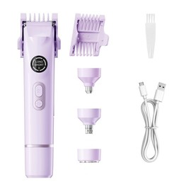 4-in-1 Electric Bikini Trimmer for Women, IPX7 Waterproof Shaver & Razor, Hypoallergenic Ceramic Blades, Pubic Hair & Body Groomer, Wet/Dry Use, 120min Cordless USB-C Rechargeable
