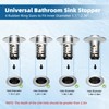 iFealClear Upgraded 4-in-1 Bathroom Sink Drain Stopper Hair Catcher, Universal