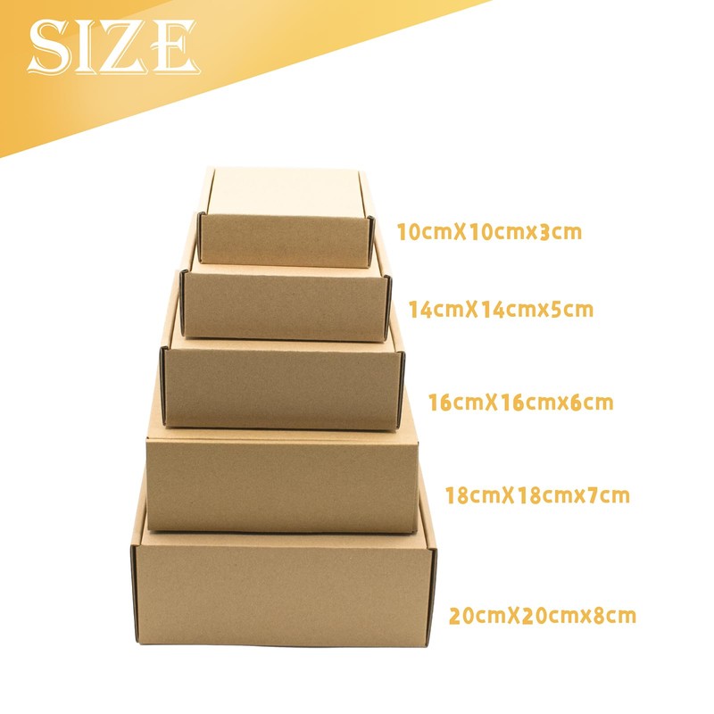 Pack of 6 Shipping Boxes with Lids Nesting Corrugated Cardboard