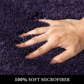MIULEE Bath Mat Non Slip Absorbent Bathroom Soft luxurious Shower Small Mat Doormat Inside Rugs Kitchen Rugs Carpet Mat Washable for Bathroom Bedroom Kitchen Entrance 50x80 cm Deep Purple