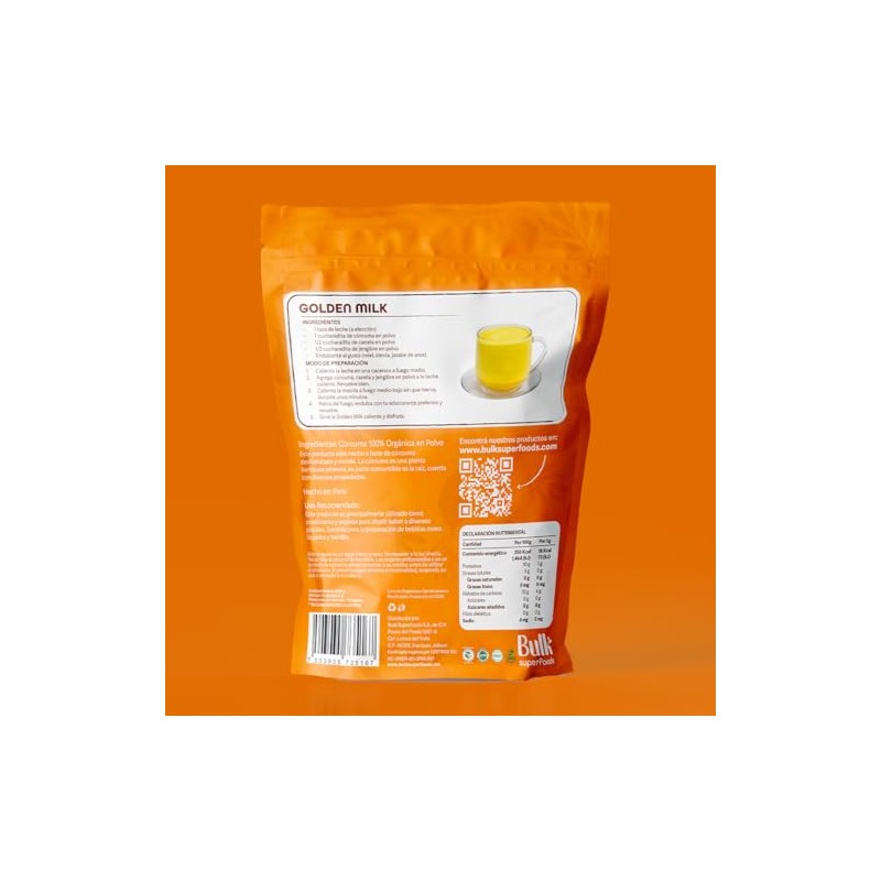 BULK SUPERFOODS Cúrcuma en Polvo 100 Natural y Orgánica