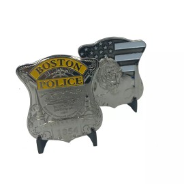 America's Front Line KK-005 Silver Boston Police Challenge Coin thin blue line