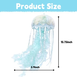 RLOMUTE Colorful jellyfish Plush Toy Realistic Stuffed Sea Animal Super Soft Cute Birthday Companions Bedroom Car Home Decor Collectible Gift for kids Boys Girls 5.9 Inch green