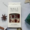 Christmas Press on Nails Wine Red Fake Nails Short Square