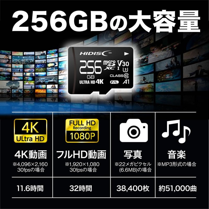 HIDISC 256GB Super Speed SDXC Card Supports CLASS10 UHS-I Speed