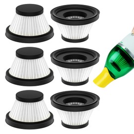 6 Pack Replacement Filters Compatible with Duck Compact Handheld Portable Cordless Vacuum Cleaner AS Seen On TV, Washable Filters for Duck Vac (Vacuum Not Included)