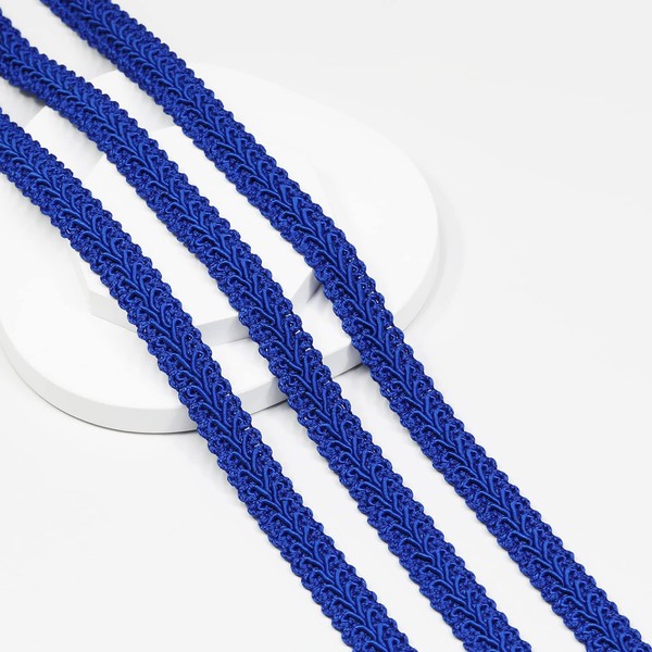 Gimp Braid Trim 12Yards1.2cm/0.47in Royal Blue Fabric Decorative Webbing for