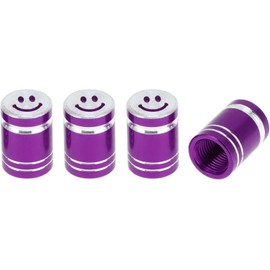 Tapones decorativos para válvulas de neumáticos, color morado para válvulas de neumáticos, 7 x 17 mm, aleación de aluminio, 4 unidades