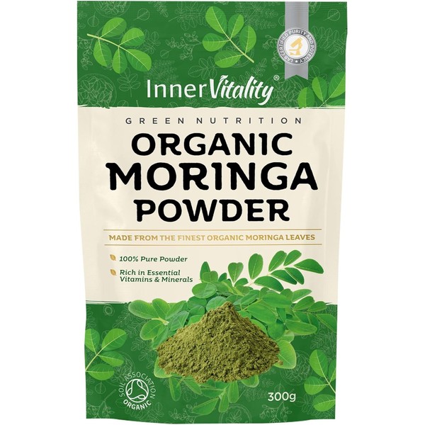 Organic Moringa Powder, 300g Premium UK Certified Organic Pure Moringa