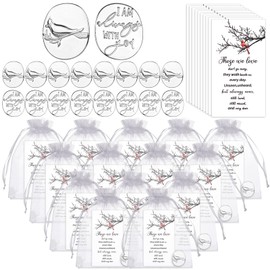 50 Sets Funeral Favours for Guests Cardinal Memorial Angel Sign Coins Funeral Gifts Those We Love Don’t Go Away Funeral Memorial Cards Organza Bags for Loss of Loved One Memorial Service