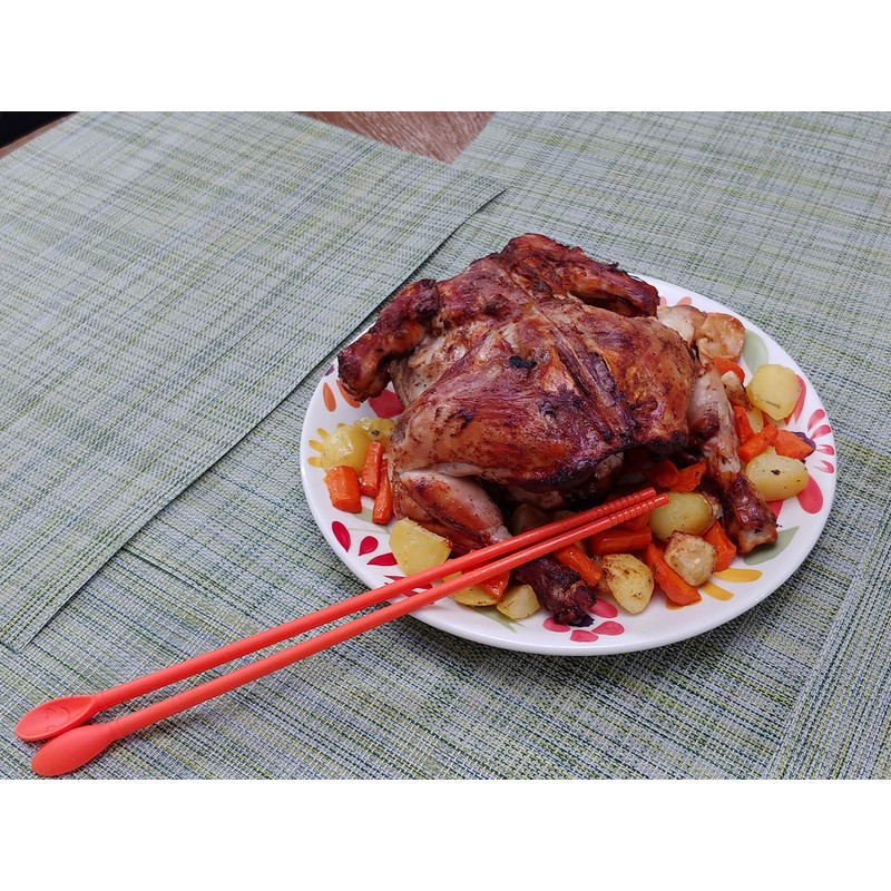 Silicone Cooking Chopsticks with Spoon and Band | 12in (30.5cm)