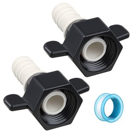 Dreyoo 1/2 Inch x 14 NPT x 1/2 Inch Barb Elbow and Straight Swivel Adapter RV Water Pump Fittings with Thread Seal Tape, 1/2 Inch Female Threaded Pex Fittings for Water Pump Strainer (Straight)