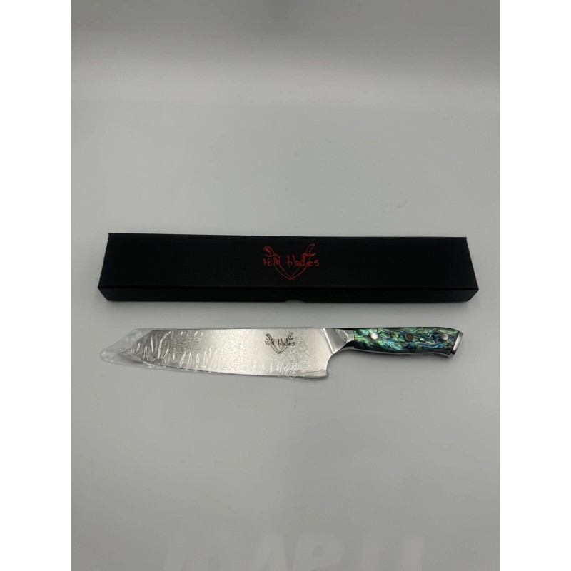 Void Blades Japanese AUS-10 Damascus Steel Full Tang Abalone Shell