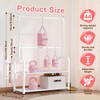 ZHKINGGS Kids Clothing Rack with 2-Layer Storage Shelf and 2
