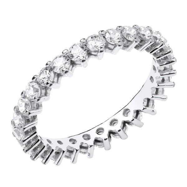 925 Sterling Silver 1.50CT simulated Diamond Full Eternity Ring size
